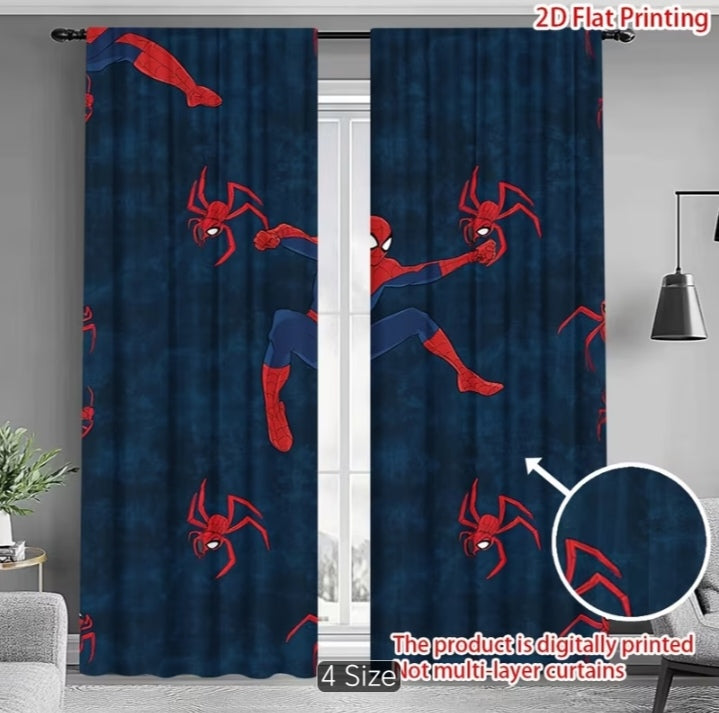 2pcs Heroic Spidey Leap Pattern curtains